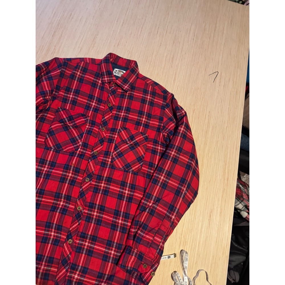Midwest Traders Mens XL Tall Red Plaid Quilted Lined Flannel Shirt Jacket 40